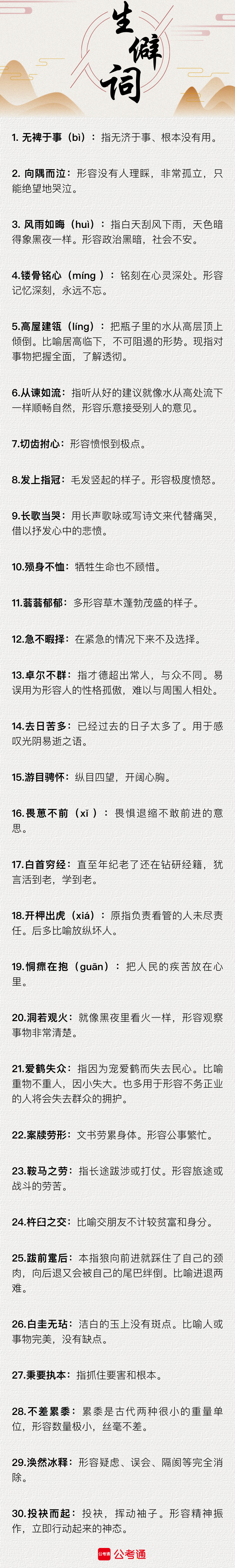 行測(cè)中的生僻詞，看完這篇遇到就不怕了（六）