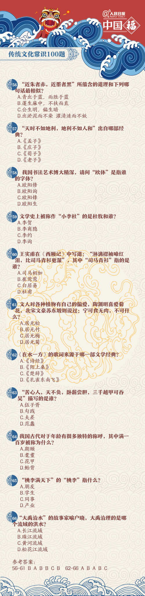 常識積累：傳統文化100題